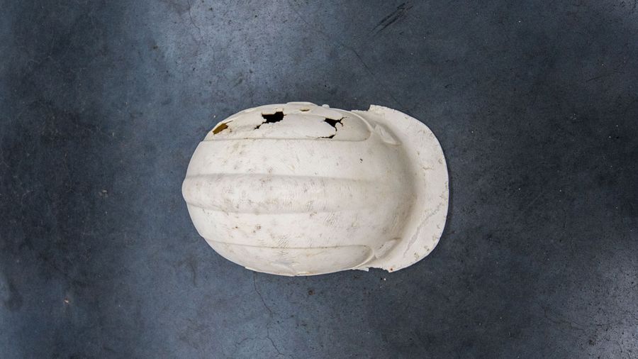 #02 - This hard hat dates back to 1989, Great Pacific Garbage Patch, ocean plastic pollution, save oceans, help clean oceans,
